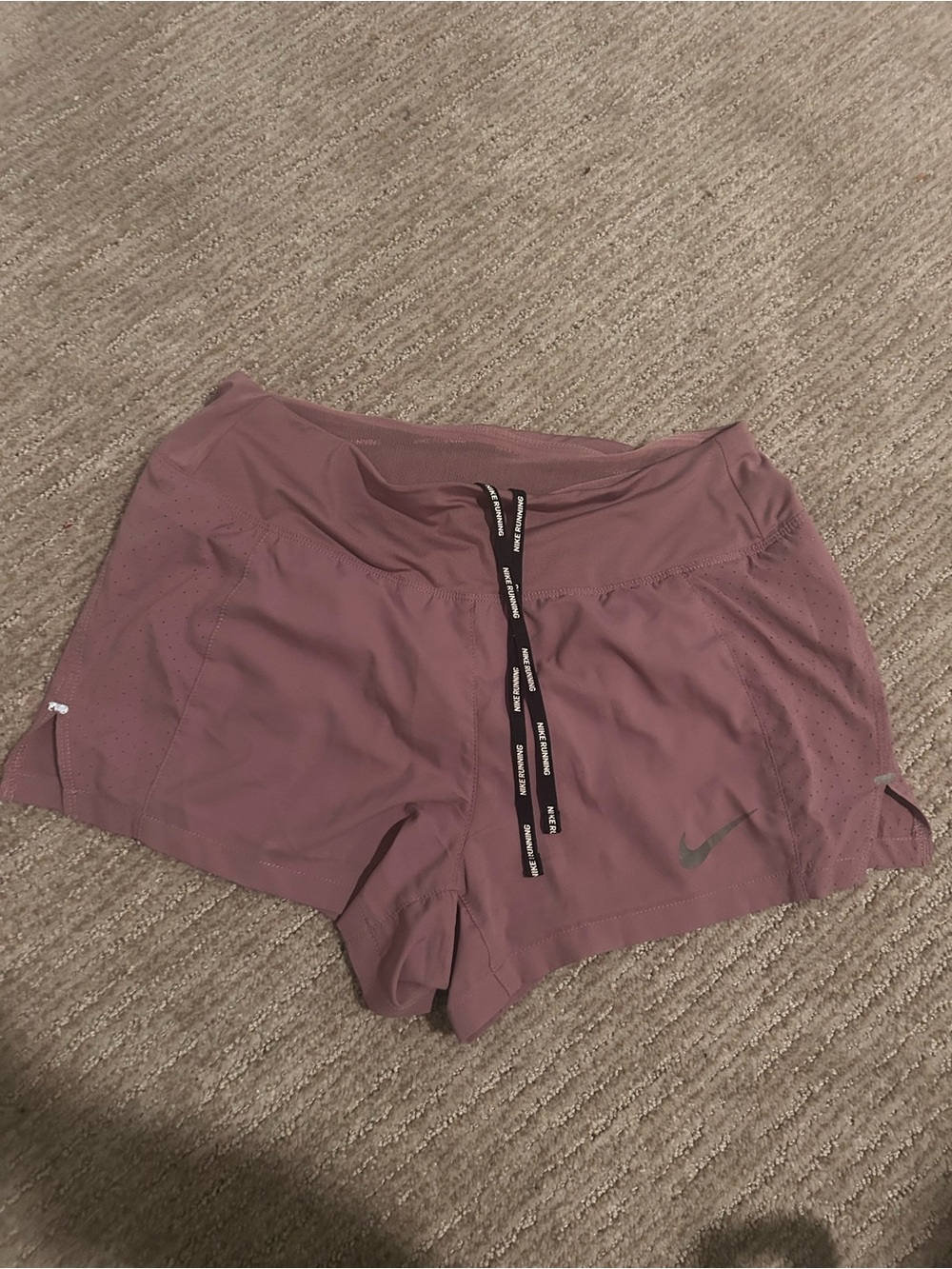 Nike Women's Mauve-Pink Athletic Running Shorts